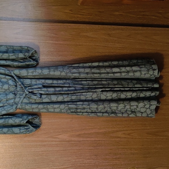 Banana Republic Peacock Green Floral Midi Dress - Picture 7 of 9